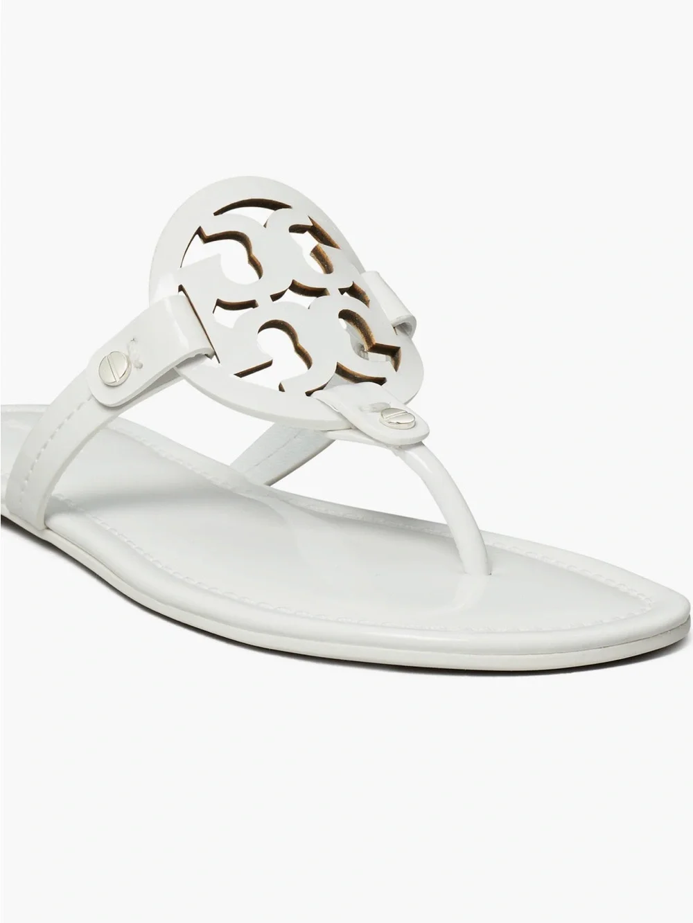 Tory Burch White Miller Thong Sandals 9